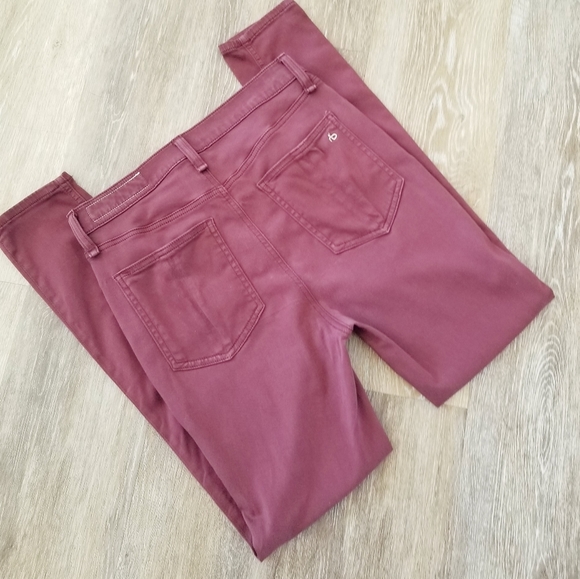 Rag & bone Women's High Rise Ankle Straight Leg Skinny Jeans  Burgundy Modal - Picture 14 of 15